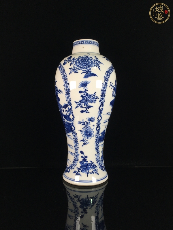 古玩陶瓷青花山水人物紋雞腿瓶真品鑒賞圖