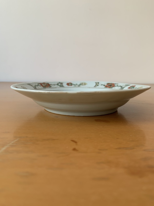 古玩轉(zhuǎn)賣花間壽字紋五彩盤拍賣，當(dāng)前價格888元