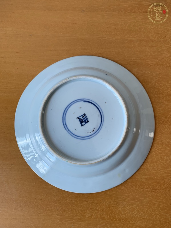 古玩陶瓷花間壽字紋五彩盤真品鑒賞圖
