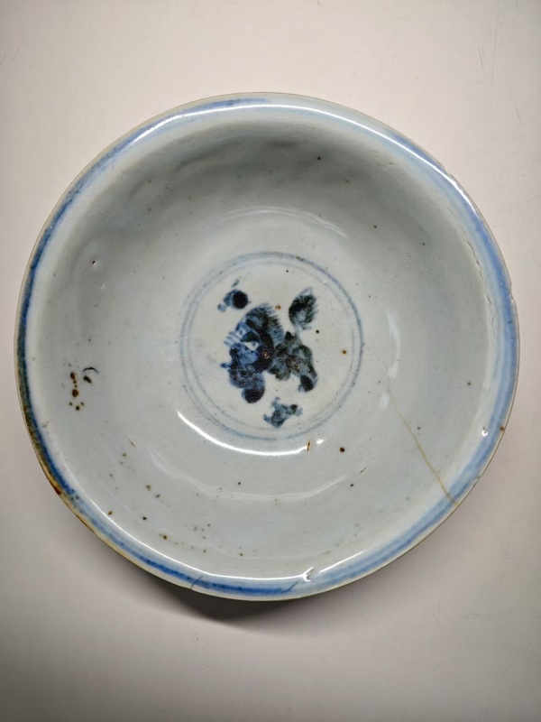 古玩陶瓷明中期青花五獅同堂紋碗拍賣，當前價格4567元