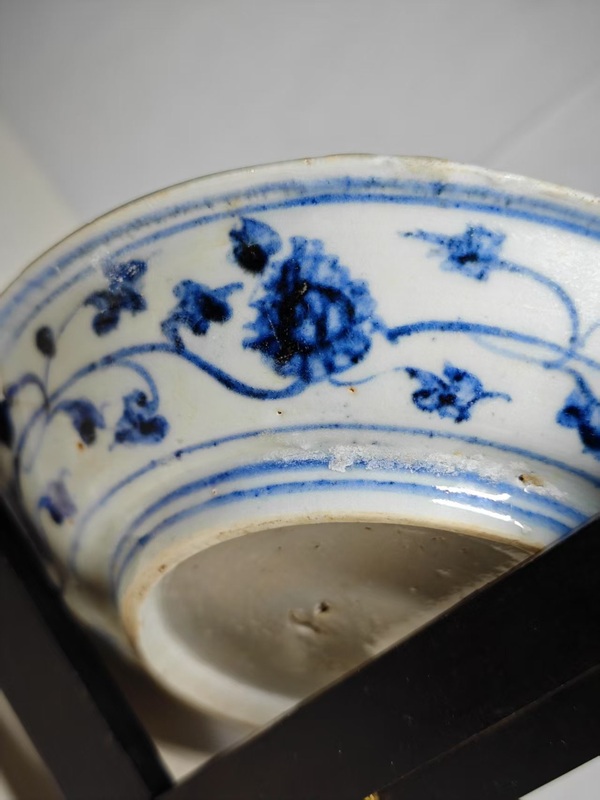 古玩陶瓷明空白期青花人物故事紋盤拍賣，當前價格1234元
