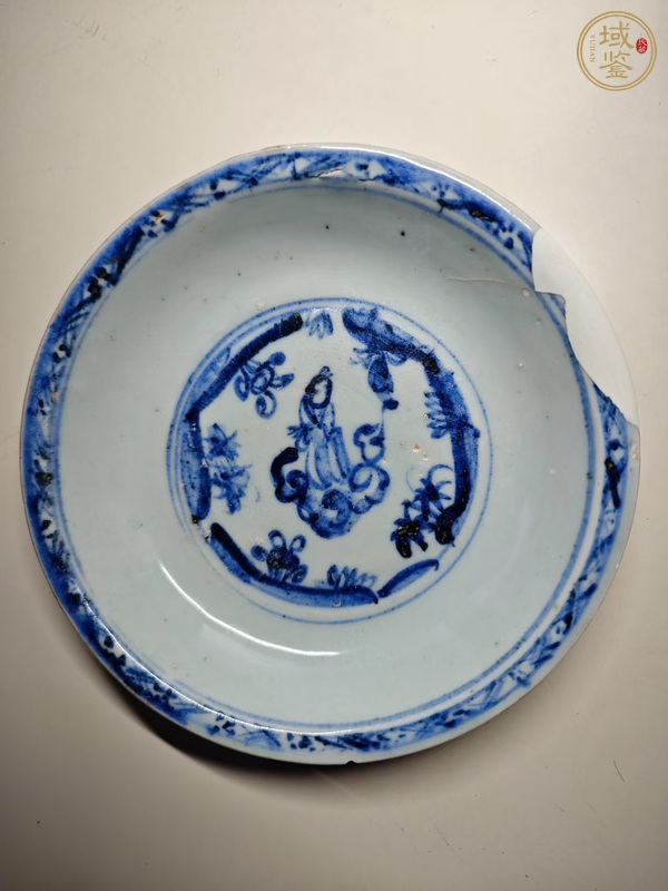 古玩陶瓷青花人物故事紋盤真品鑒賞圖