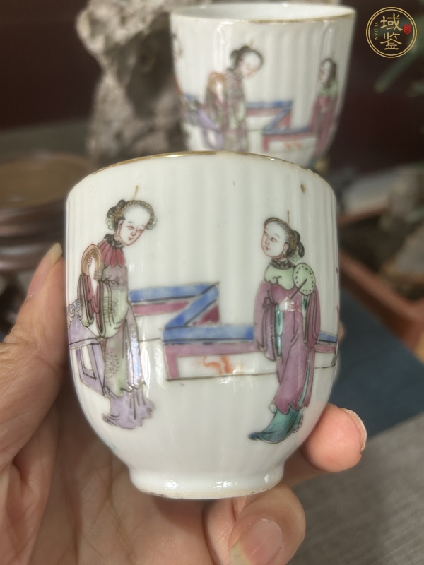 古玩粉彩人物杯真品鑒賞圖