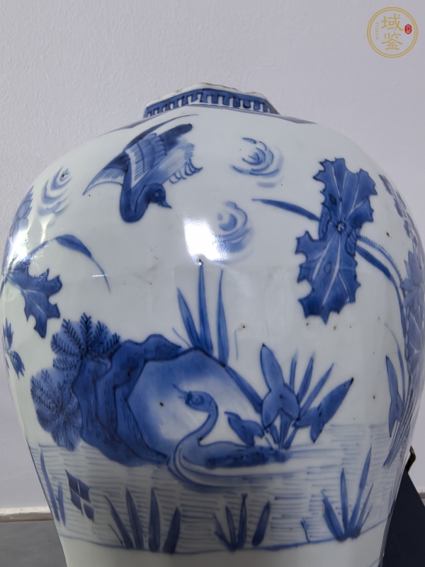 古玩陶瓷青花花鳥紋八方罐真品鑒賞圖