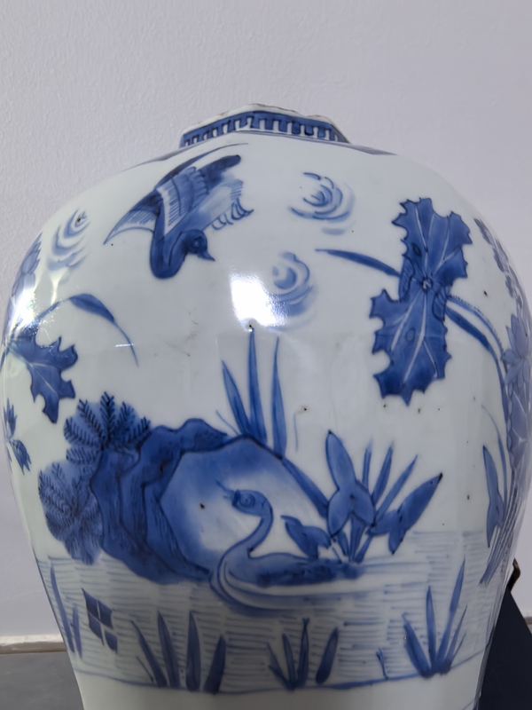 古玩陶瓷明崇禎青花花鳥(niǎo)紋八方罐拍賣(mài)，當(dāng)前價(jià)格49800元