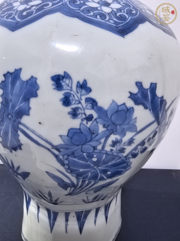 古玩陶瓷青花花鳥紋八方罐真品鑒賞圖