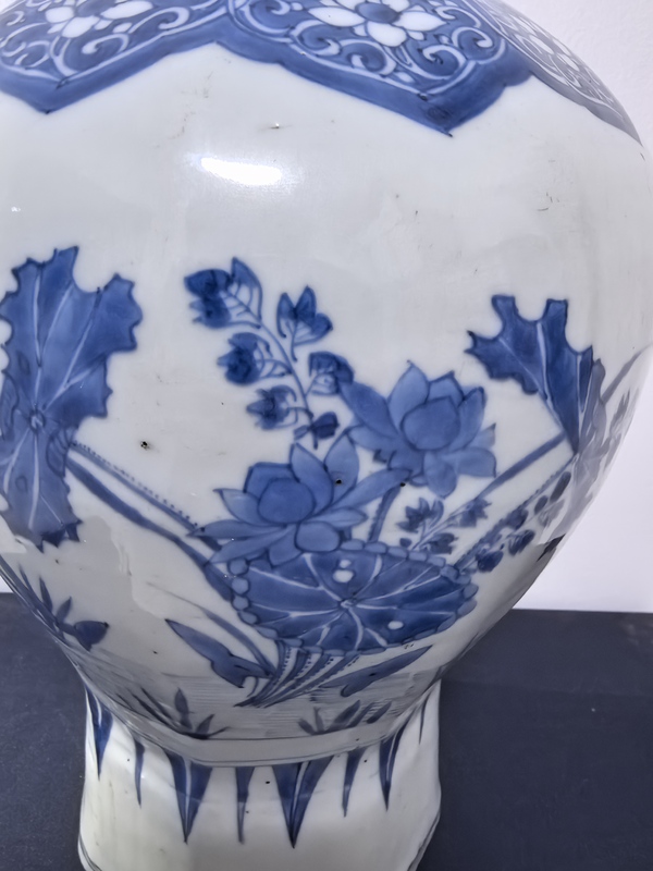 古玩陶瓷明崇禎青花花鳥(niǎo)紋八方罐拍賣(mài)，當(dāng)前價(jià)格49800元
