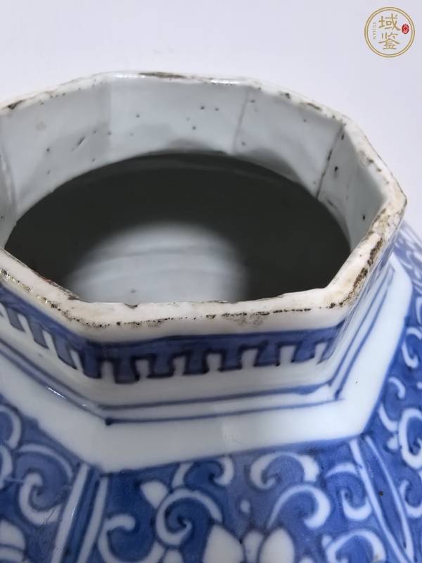 古玩陶瓷青花花鳥紋八方罐真品鑒賞圖