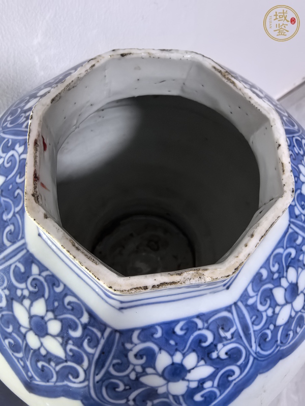 古玩陶瓷青花花鳥紋八方罐真品鑒賞圖