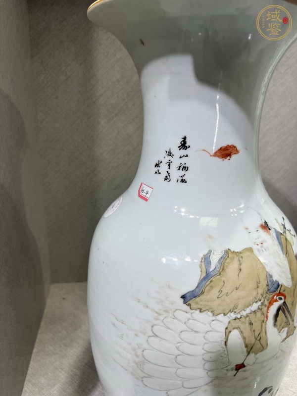 古玩陶瓷馬慶云款撇口瓶真品鑒賞圖