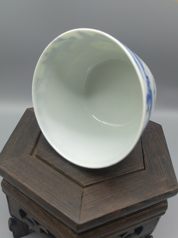 古玩陶瓷青花山水人物紋茶杯拍賣，當前價格4890元