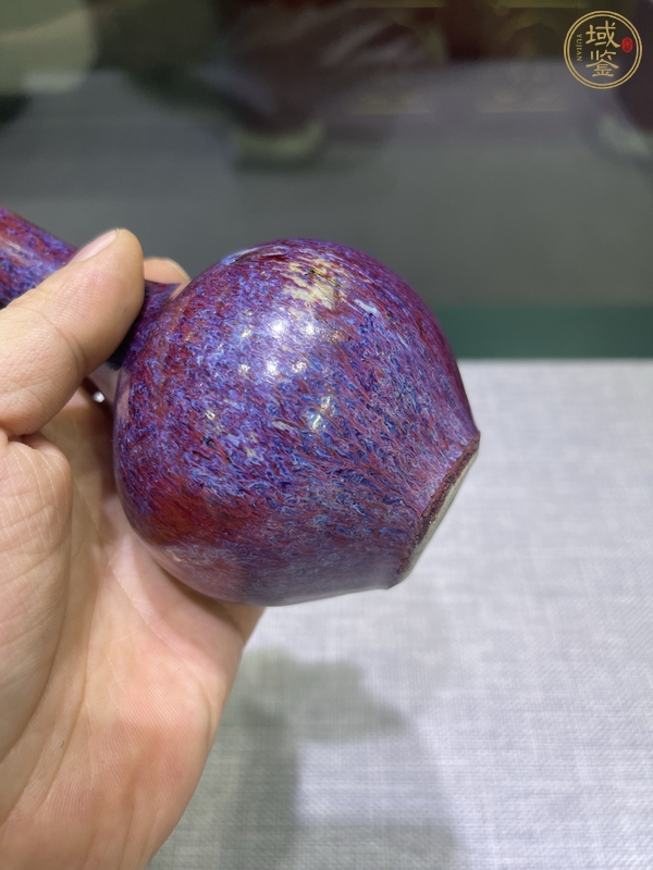 古玩陶瓷鈞紅窯變釉天球瓶真品鑒賞圖