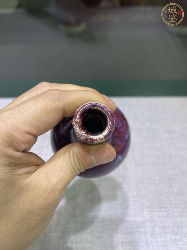古玩陶瓷鈞紅窯變釉天球瓶真品鑒賞圖
