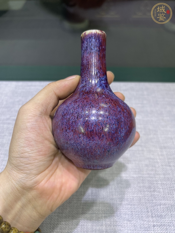 古玩陶瓷鈞紅窯變釉天球瓶真品鑒賞圖