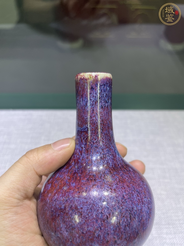 古玩陶瓷鈞紅窯變釉天球瓶真品鑒賞圖
