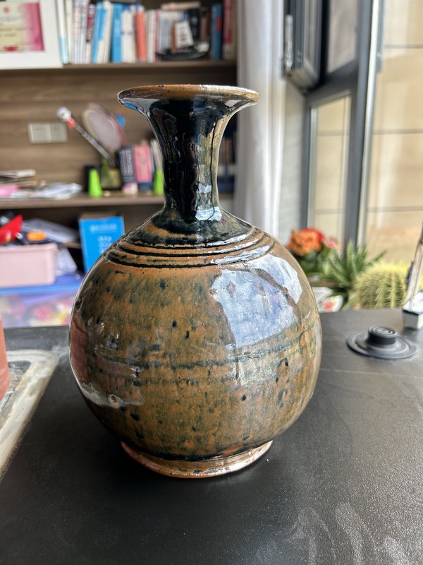 古玩轉(zhuǎn)賣明代磁州窯兔毫釉弦紋玉壺春瓶（玉壺春）拍賣，當(dāng)前價格1800元