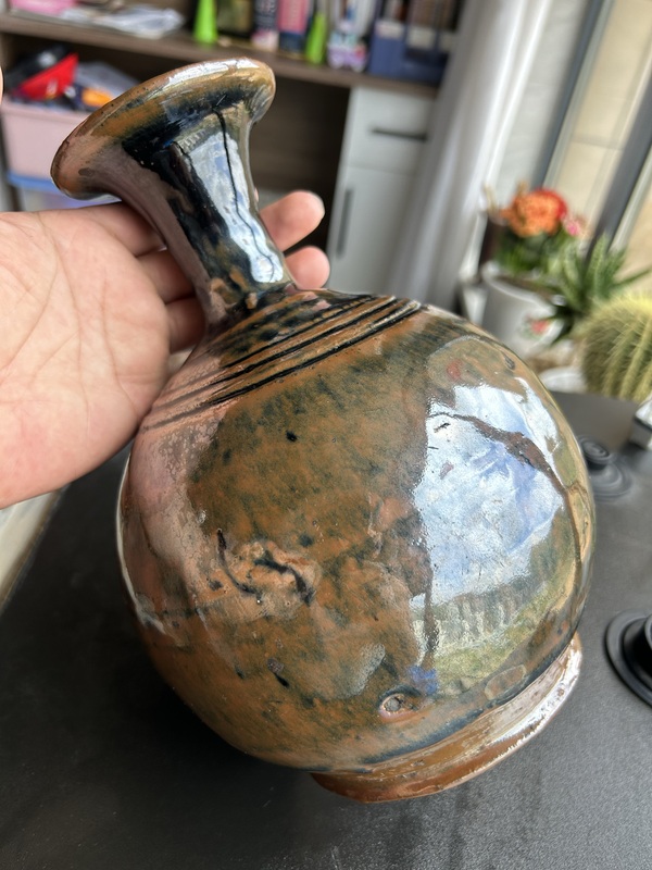 古玩陶瓷明代磁州窯兔毫釉弦紋玉壺春瓶（玉壺春）拍賣，當(dāng)前價(jià)格576元