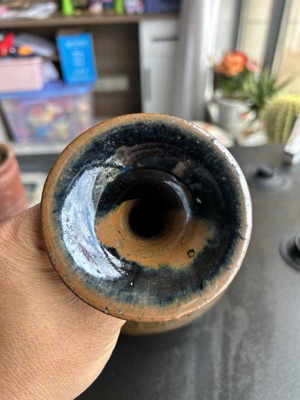 古玩陶瓷明代磁州窯兔毫釉弦紋玉壺春瓶(玉壺春)拍賣,當(dāng)前價格576元