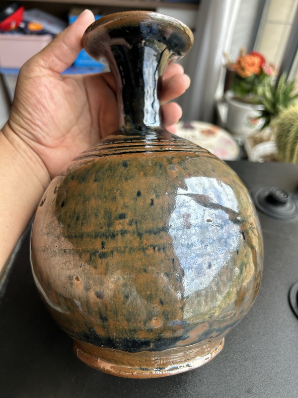 古玩陶瓷明代磁州窯兔毫釉弦紋玉壺春瓶（玉壺春）拍賣，當(dāng)前價(jià)格576元
