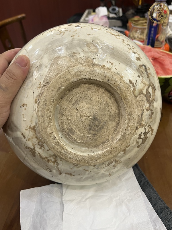 古玩陶瓷磁州窯白地黑花雙耳瓶真品鑒賞圖
