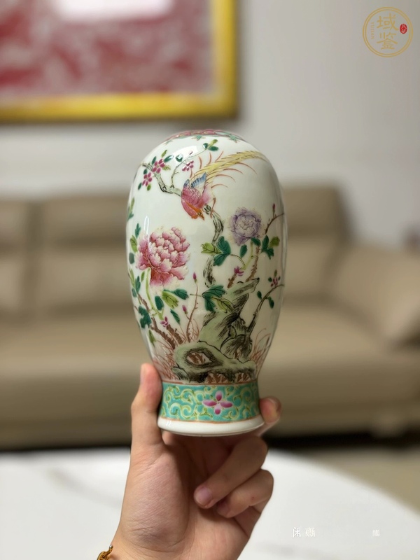 古玩陶瓷花鳥紋粉彩瓶真品鑒賞圖