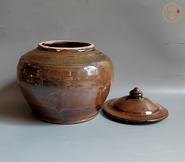 古玩陶瓷紫金釉蓋罐真品鑒賞圖