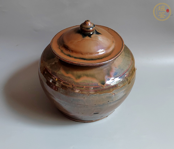 古玩陶瓷紫金釉蓋罐真品鑒賞圖
