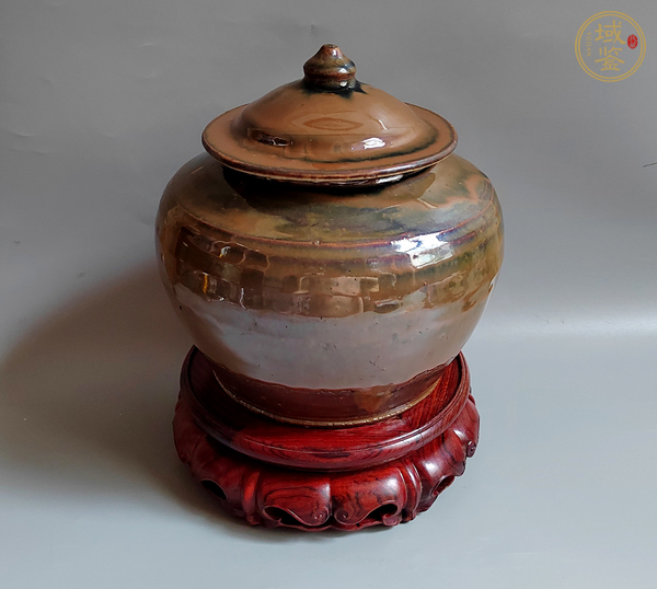 古玩陶瓷紫金釉蓋罐真品鑒賞圖