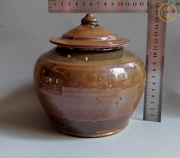 古玩陶瓷紫金釉蓋罐真品鑒賞圖