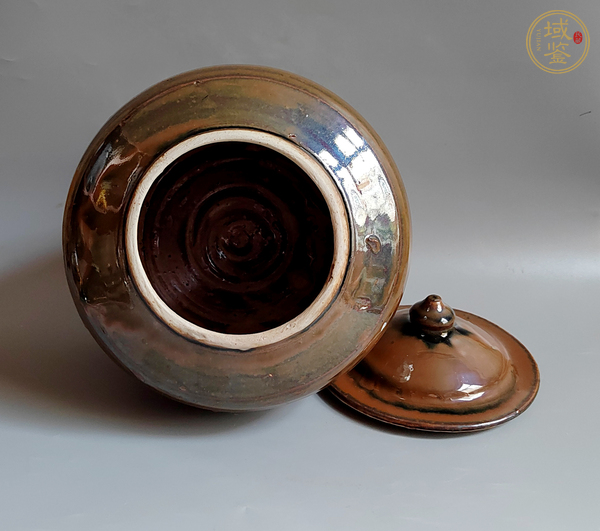 古玩陶瓷紫金釉蓋罐真品鑒賞圖