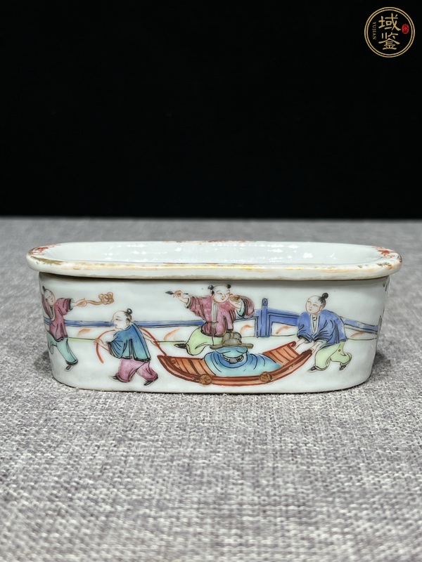 古玩同治細路粉彩刨花盒真品鑒賞圖