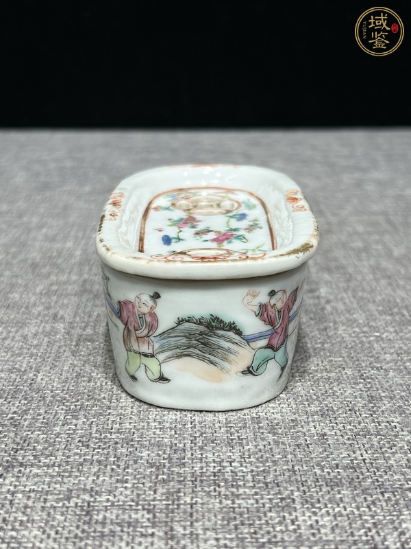 古玩陶瓷同治細(xì)路粉彩刨花盒真品鑒賞圖