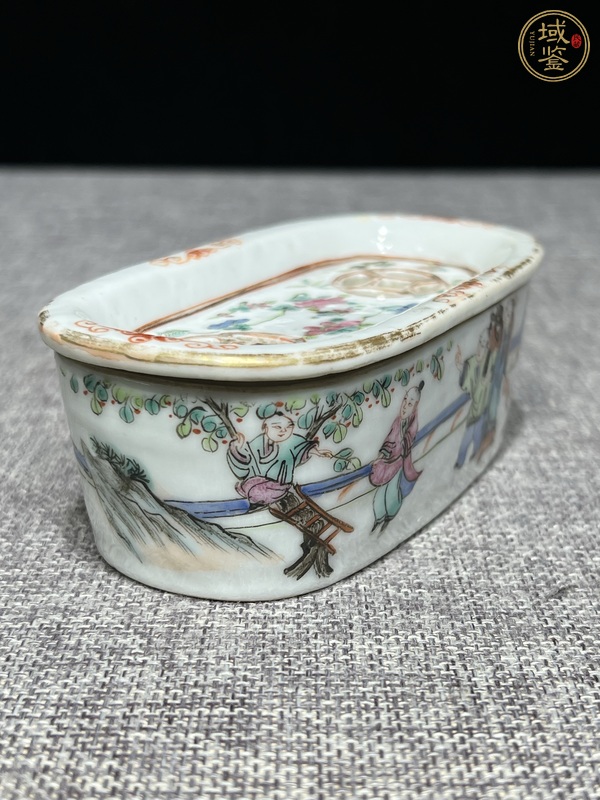 古玩陶瓷同治細(xì)路粉彩刨花盒真品鑒賞圖