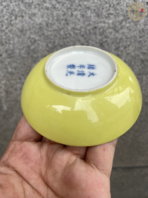 古玩陶瓷黃釉小碟真品鑒賞圖