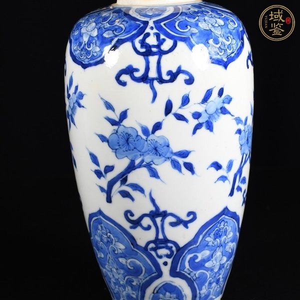 古玩陶瓷青花花卉紋罐真品鑒賞圖
