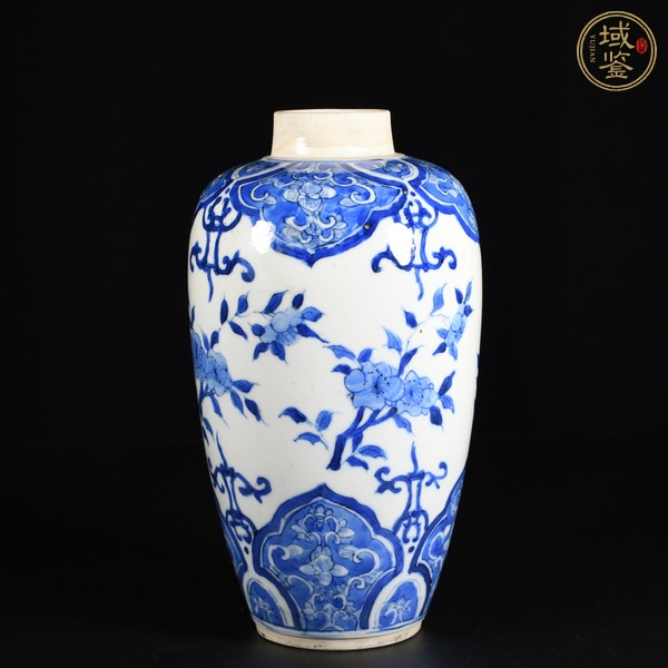 古玩陶瓷青花花卉紋罐真品鑒賞圖