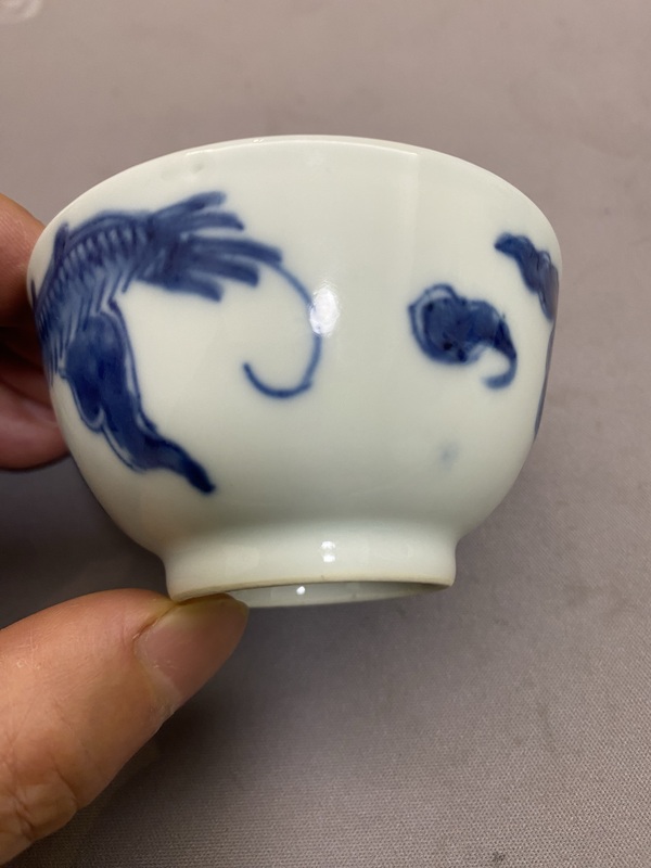 古玩陶瓷青花過墻龍紋茶碗拍賣，當前價格7820元