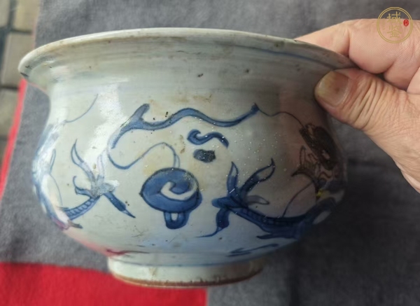 古玩陶瓷青花雙龍戲珠紋爐真品鑒賞圖