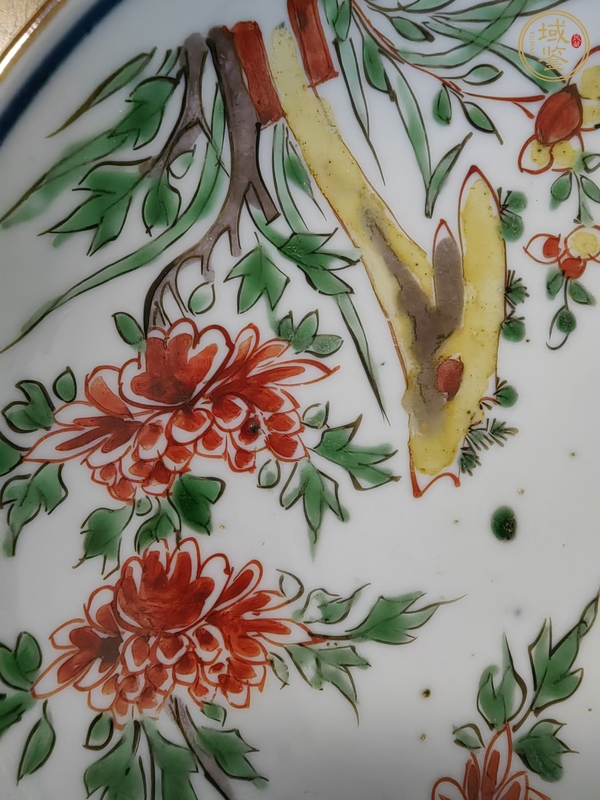 古玩陶瓷清代 五彩花鳥紋盤（日本）真品鑒賞圖
