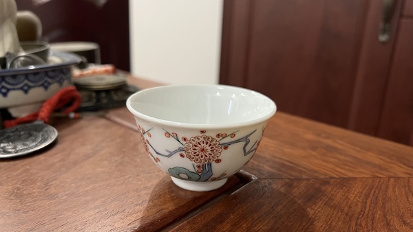 古玩陶瓷清末五彩花鳥紋杯拍賣，當(dāng)前價格499元