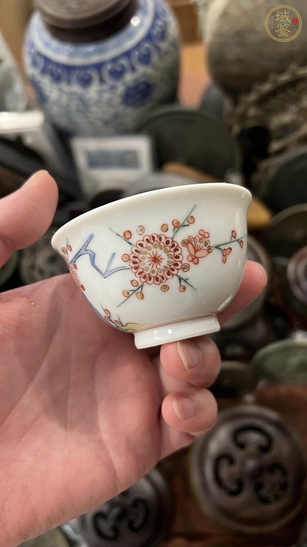 古玩陶瓷五彩花鳥紋杯真品鑒賞圖