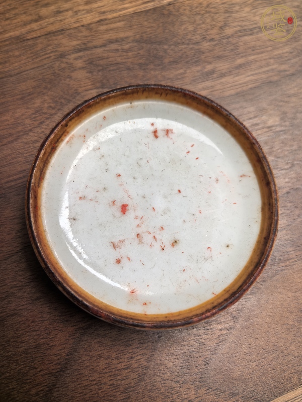 古玩陶瓷墨彩踏雪尋梅圖印盒真品鑒賞圖