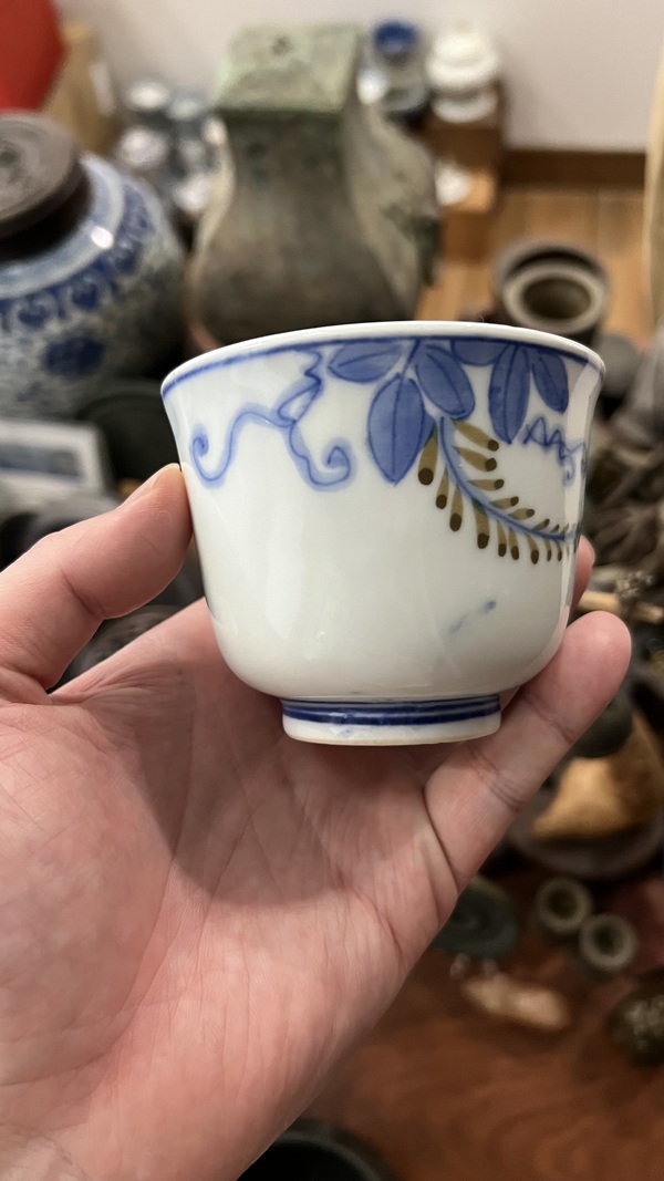 古玩陶瓷民國花卉紋杯拍賣，當(dāng)前價(jià)格399元