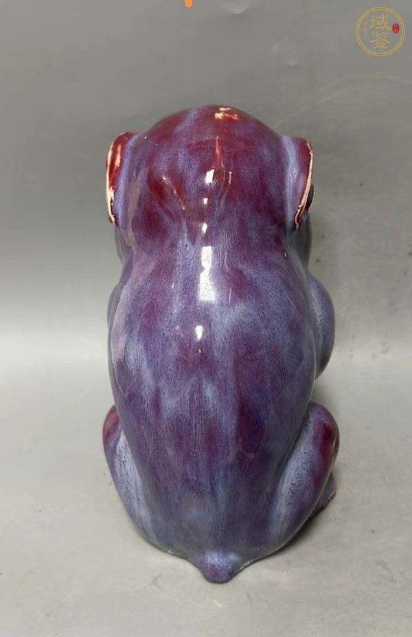 古玩陶瓷窯變紅釉兔子真品鑒賞圖