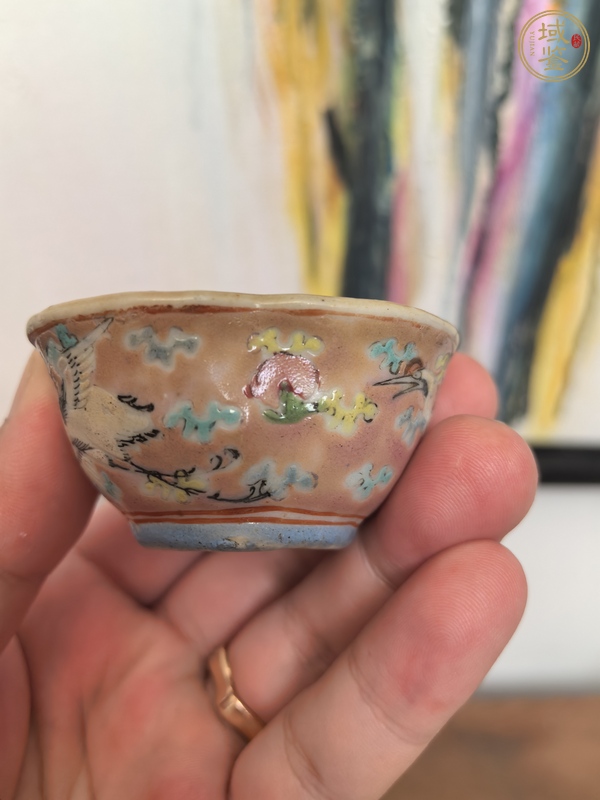 古玩陶瓷同治細(xì)路粉彩小杯真品鑒賞圖