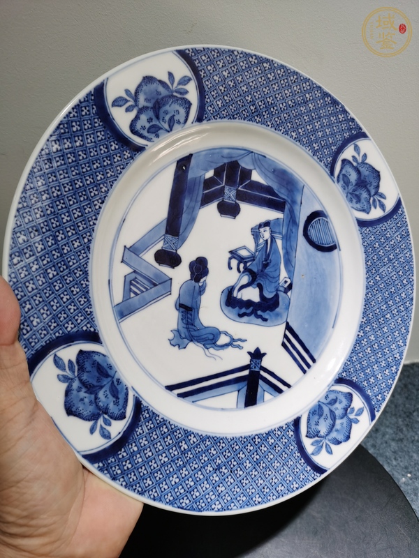 古玩陶瓷青花人物故事盤真品鑒賞圖