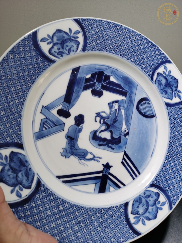 古玩陶瓷青花人物故事盤真品鑒賞圖