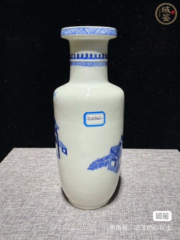 古玩陶瓷人物紋青花棒槌瓶真品鑒賞圖