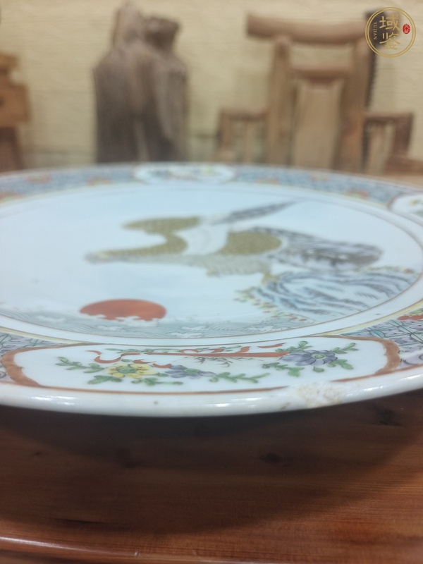 古玩陶瓷清晚期 廣彩英雄獨(dú)立大盤真品鑒賞圖
