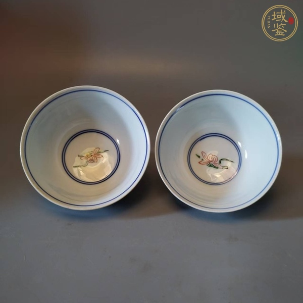 古玩陶瓷民國(guó)青花五彩團(tuán)龍紋杯真品鑒賞圖